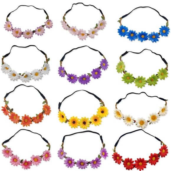 12PCS Sunflower Headband Crown Headpiece Daisy for Women Girl Hair Wreath - Picture 1 of 9